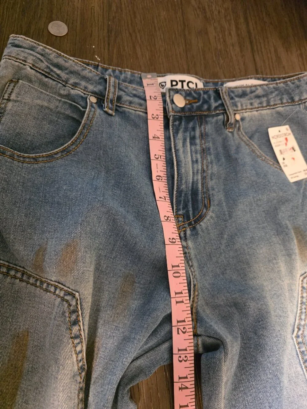 PTCL High Rise Baggy Carpenter Jeans NWT Size 28 Wide Leg Utility Blue Denim - Picture 5 of 15